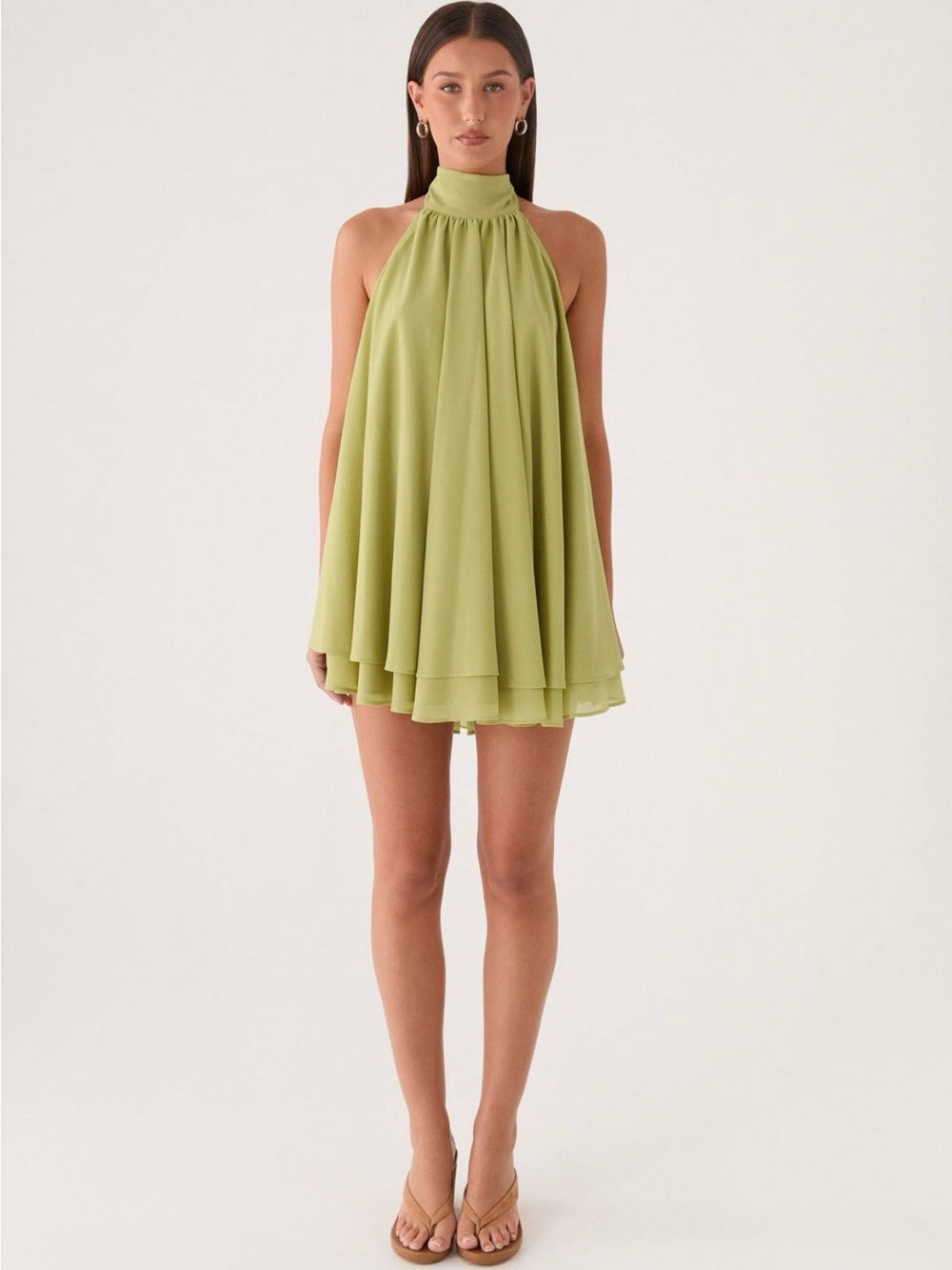 NWT Peppermayo Lyrah Halter Mini Dress Green 4 - Picture 1 of 8